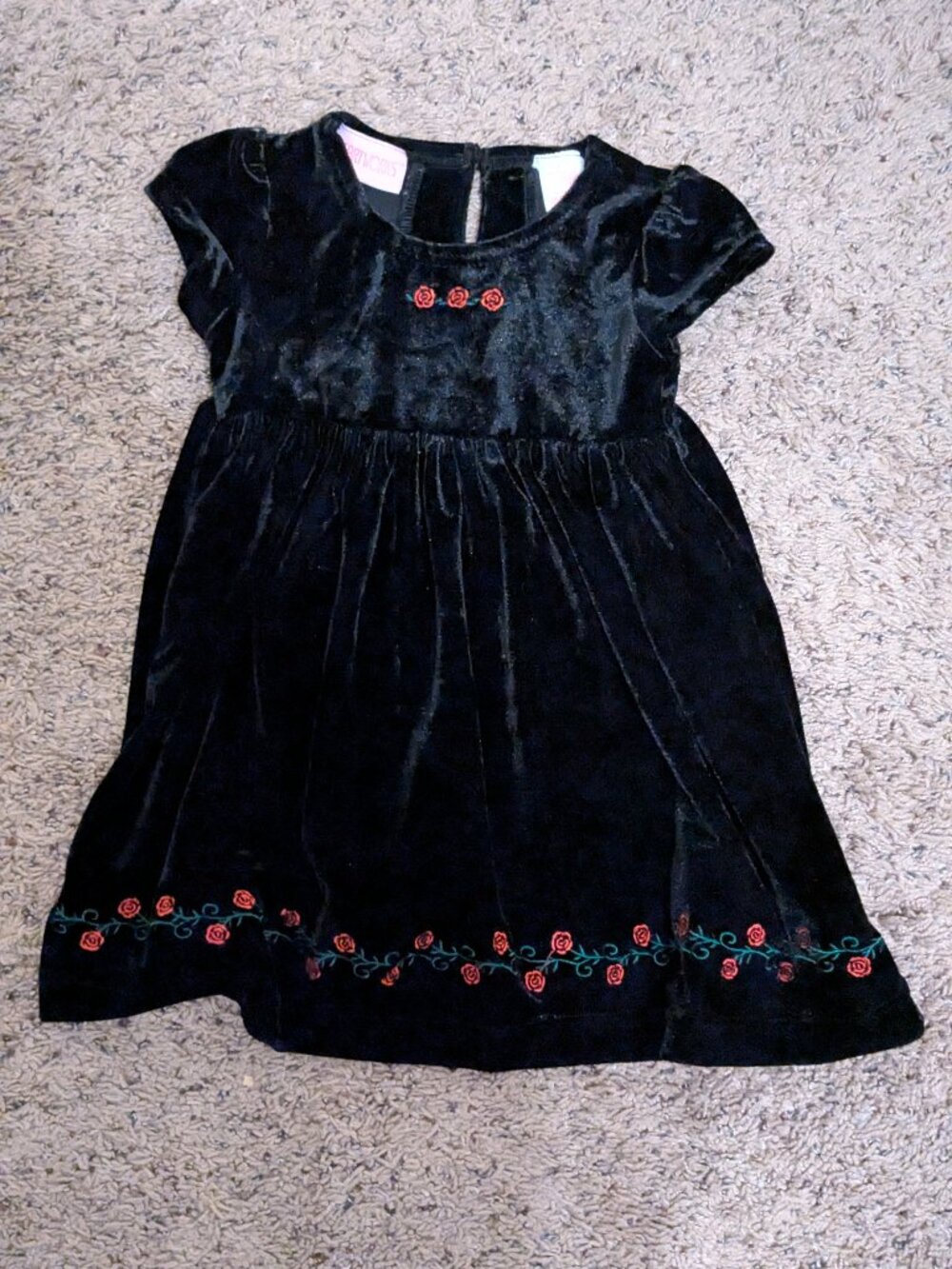 Vintage Heartworks Blueberi Boulevard Black Velvet Holiday Dress 18 months